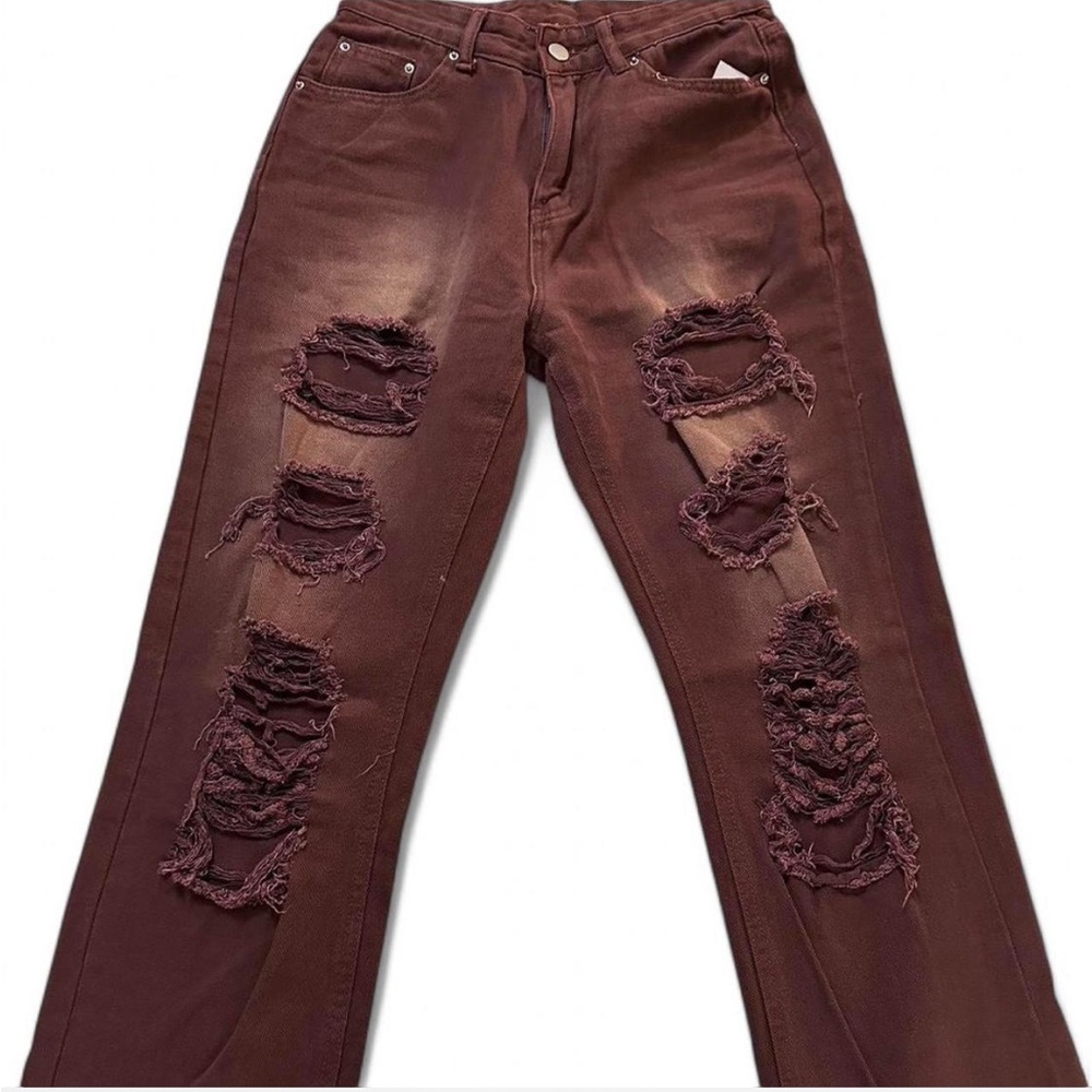 Cute Distressed Brown Jeans